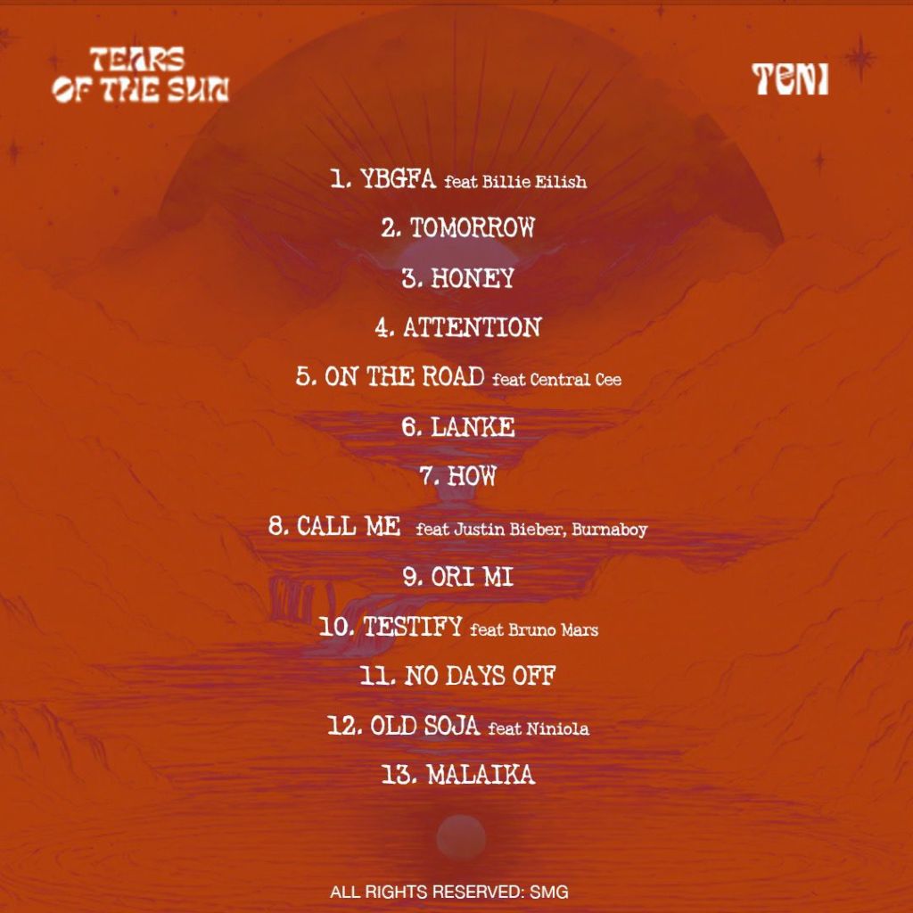 ALBUM: Teni – Tears Of The Sun [TRACKLIST & ZIP]